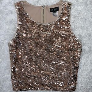 Cropped Sequin Tank